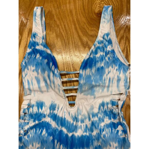 Xoxo Womens Tie Dye Cut Out One Piece Swimsuit XL (b40) - Picture 6 of 9